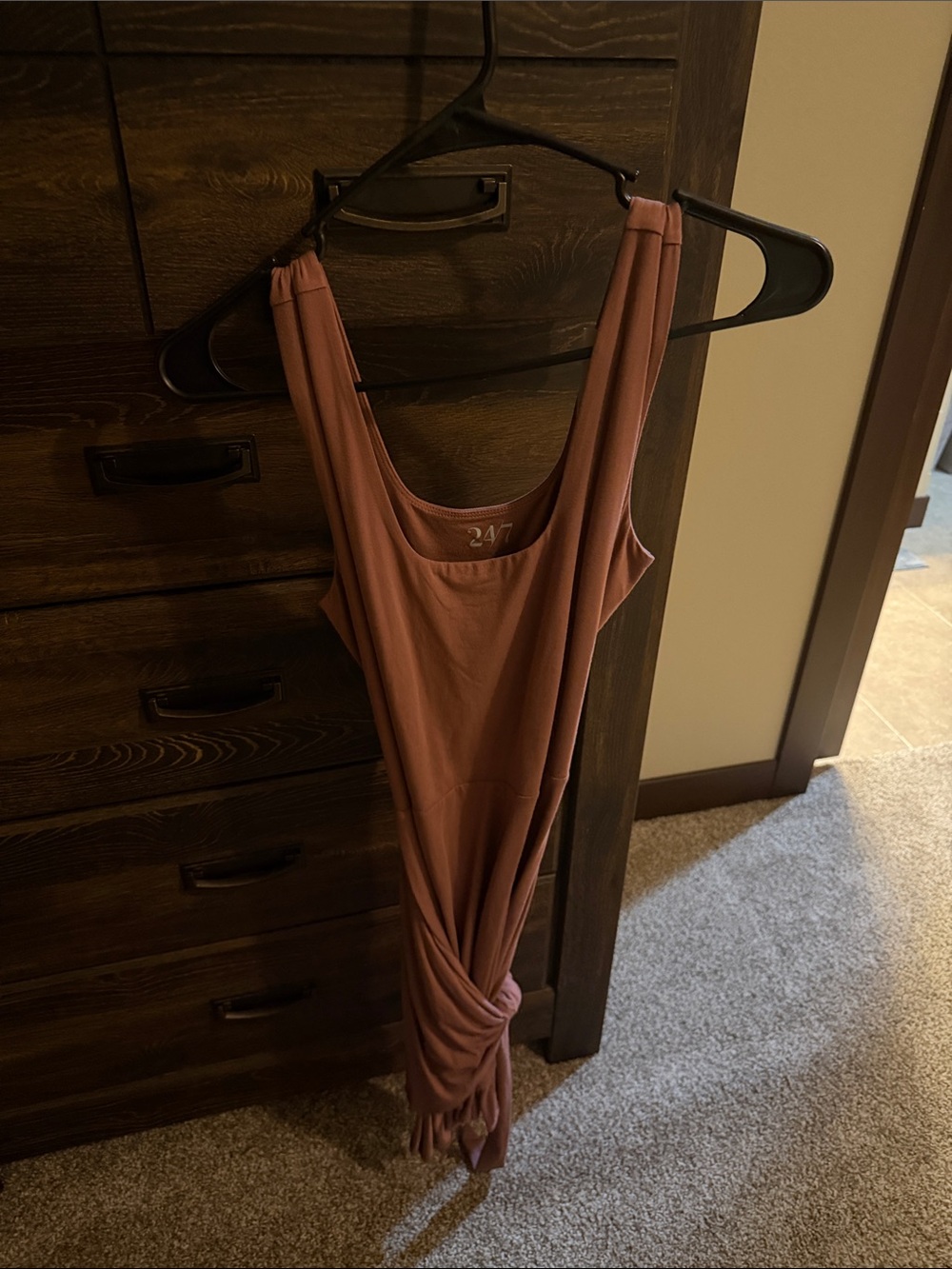 Maurices Mauve-Toned Knot-Front Midi Dress